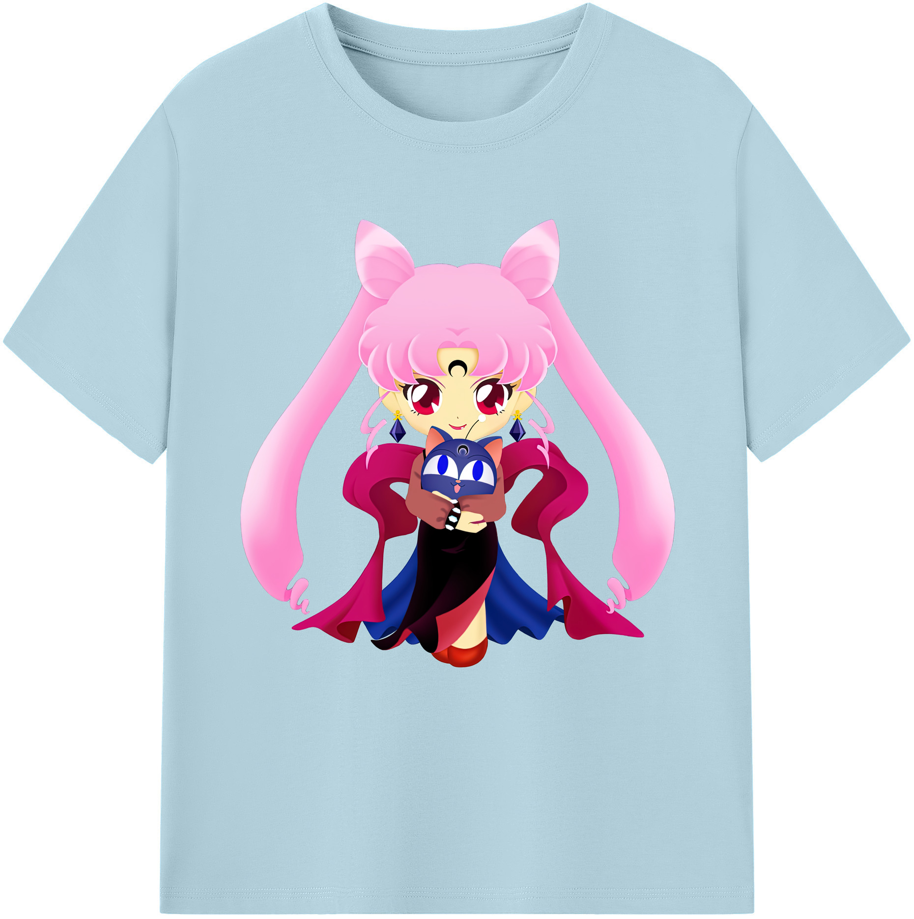 （画像用） 美少女戦士セーラームーン ちびうさ Sailor Moon Chibiusa Tsukino Usagi Small Lady Serenity 綿100％半袖Tシャツ（フロントプリント）